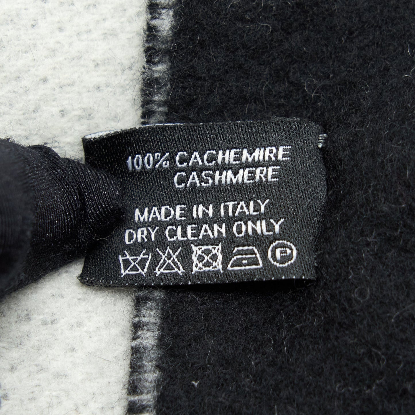 Chanel 21K Cashmere Scarf Shawl Black White