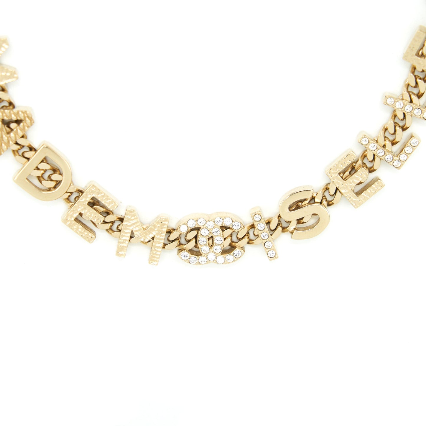 Chanel Letter Pearl Choker Light Tone Gold Handbag