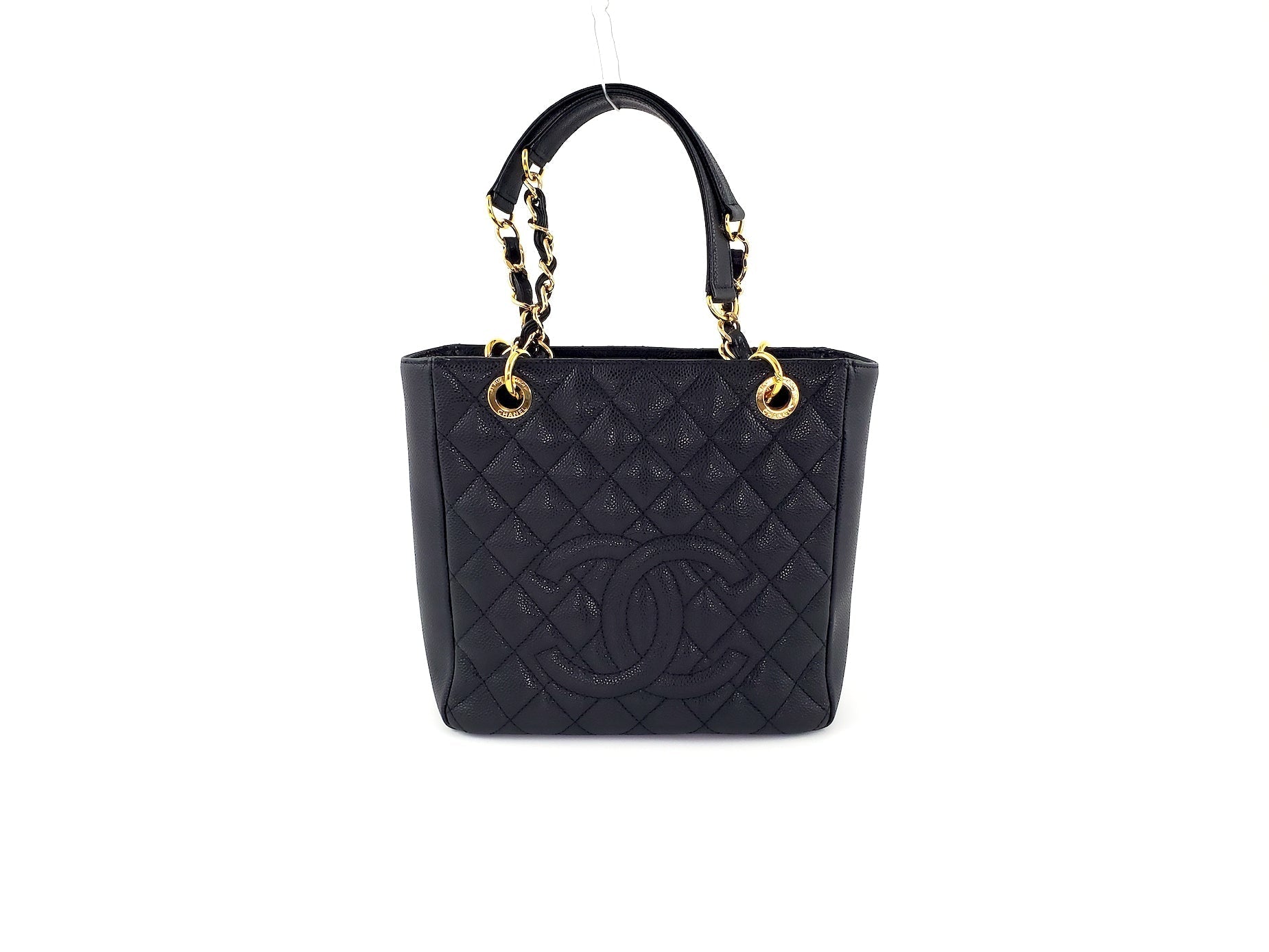 Chanel Black Caviar Petit 2011 Quilted Shopping Pst Tote