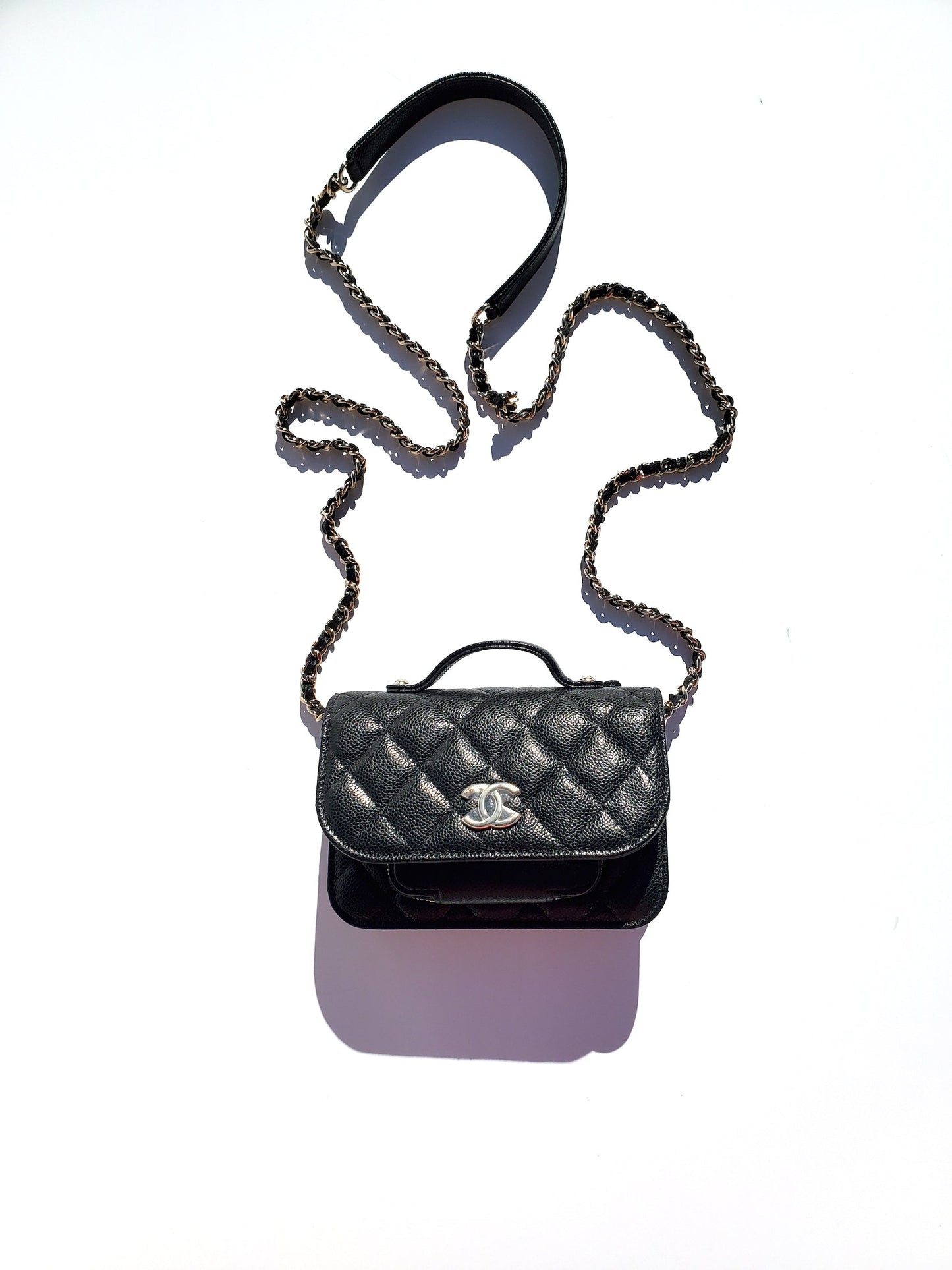 Chanel New Black Caviar Mini Business Affinity Crossbody Chain Bag