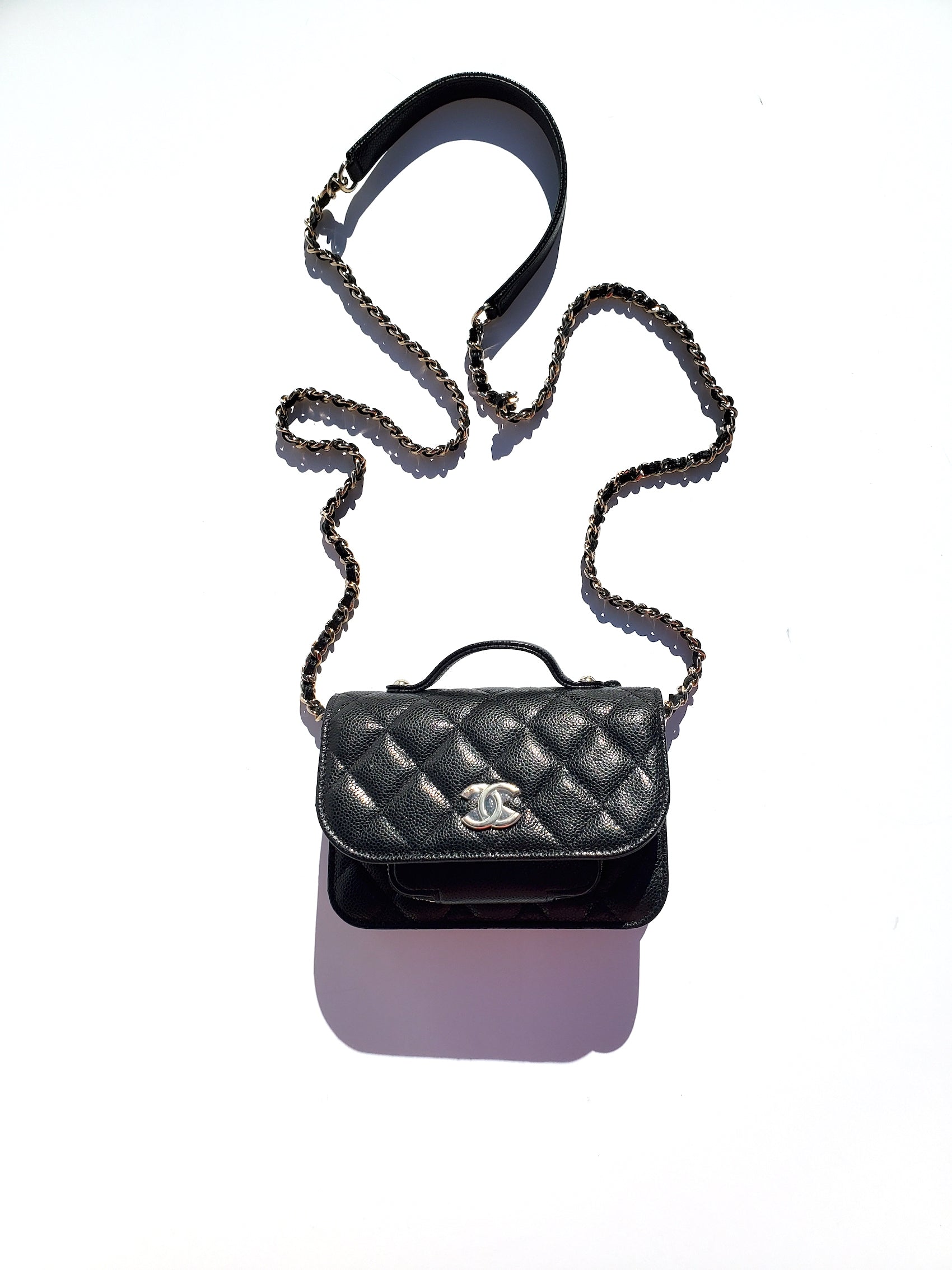 Chanel New Black Caviar Mini Business Affinity Crossbody Chain Bag
