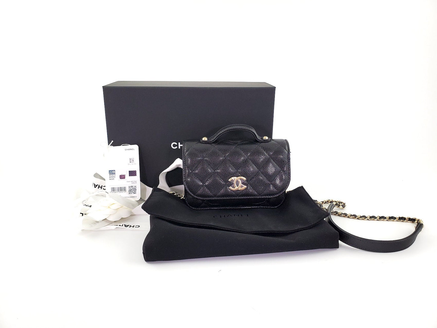 Chanel New Black Caviar Mini Business Affinity Crossbody Chain Bag