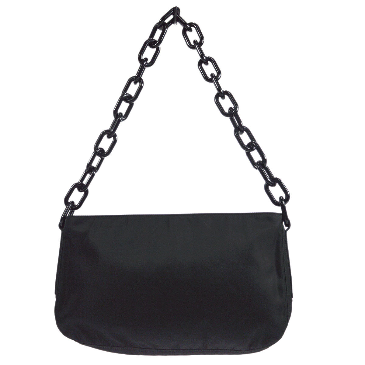 Prada Acrylic Handbag Black Chain Travel Bag