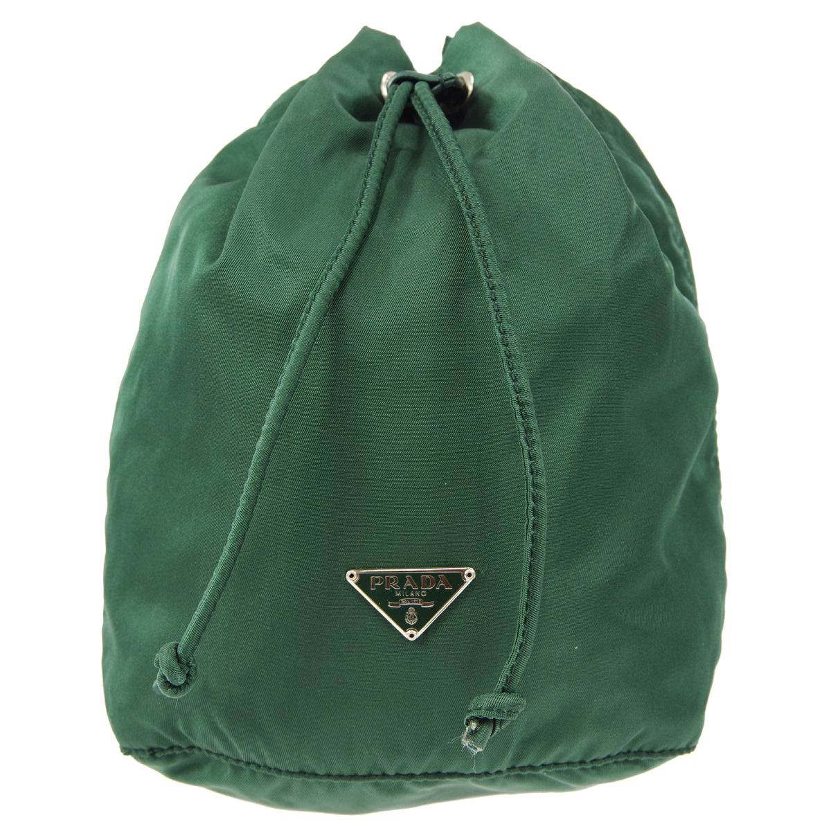Prada Drawstring Pouch Luxury Handbag Nylon Green Mini Clutch Bag
