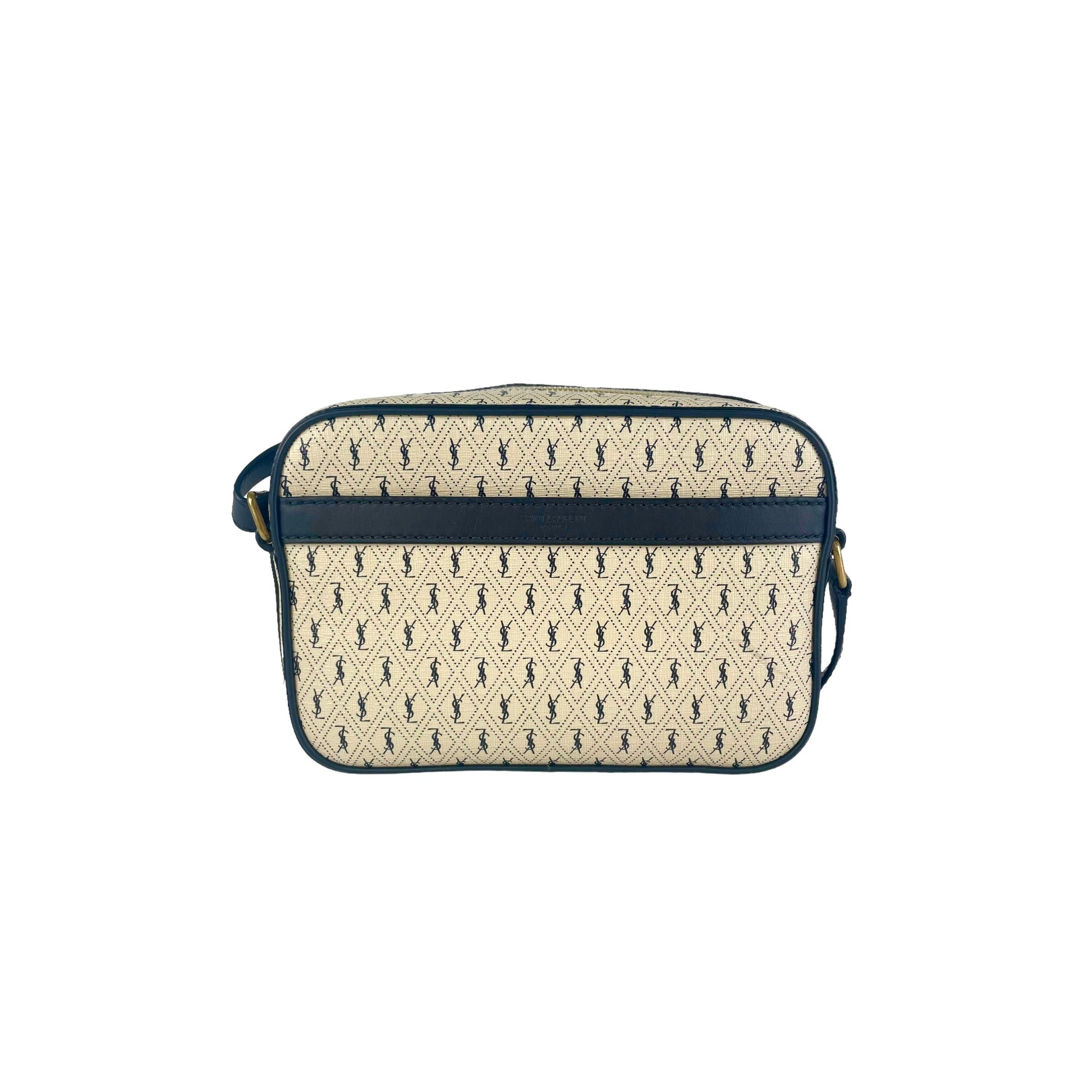 YSL Saint Laurent Camera All Over Crossbody Bag Monogram Beige
