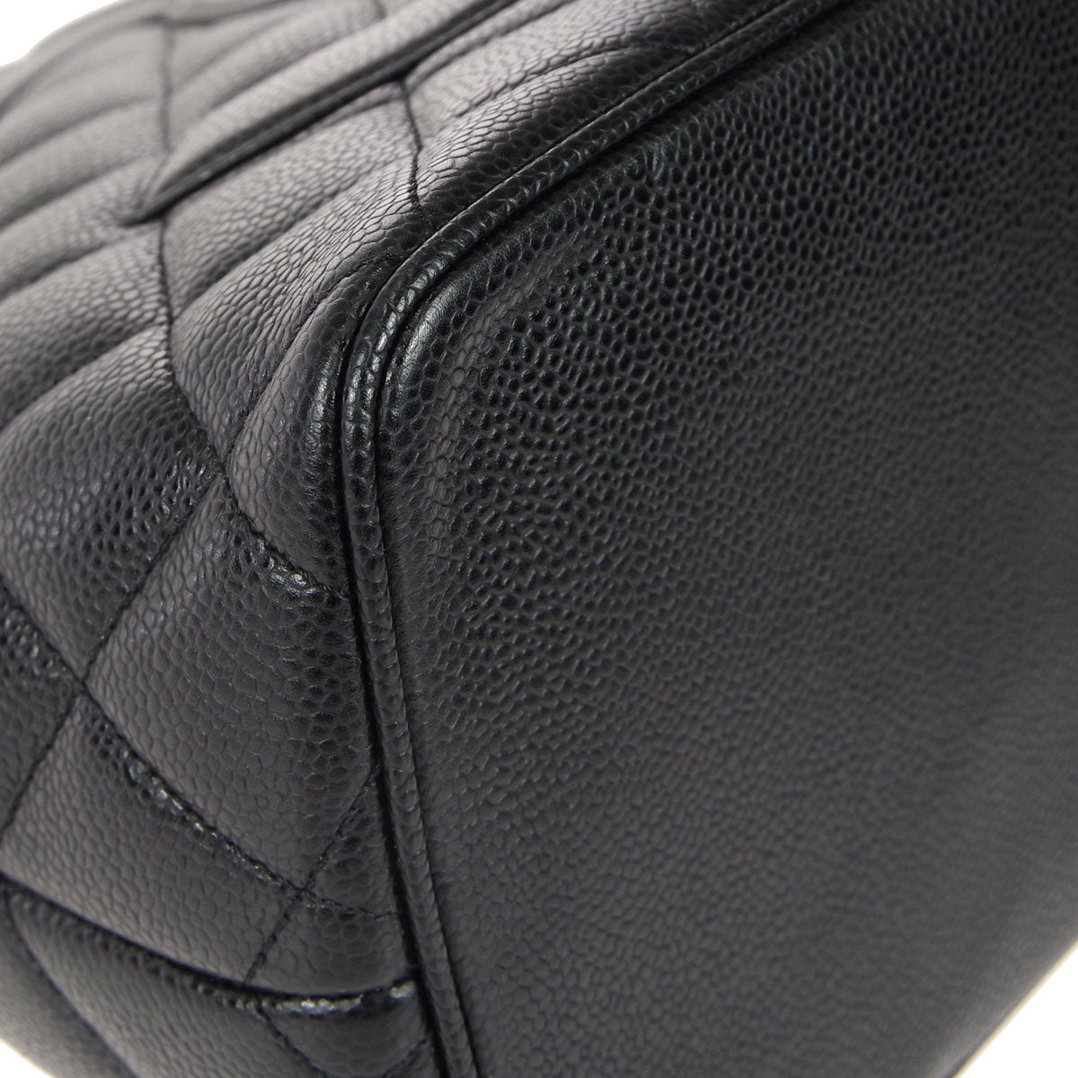CHANEL Medallion Tote Handbag Black Caviar 68796
