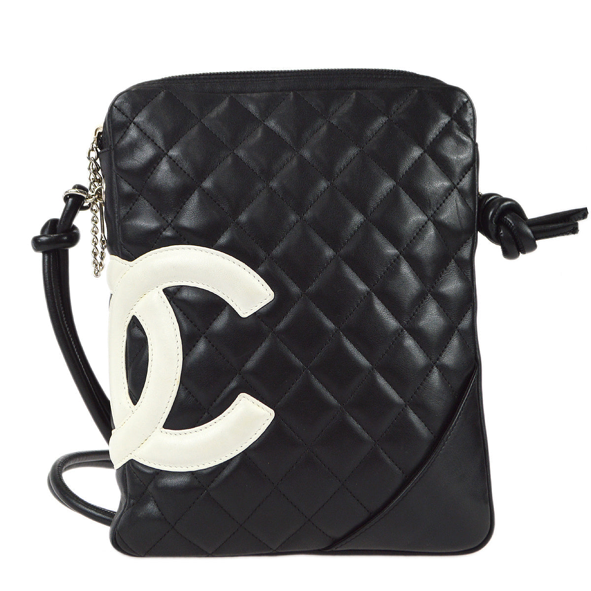 CHANEL Cambon Ligne Shoulder Bag Black Calfskin 98565