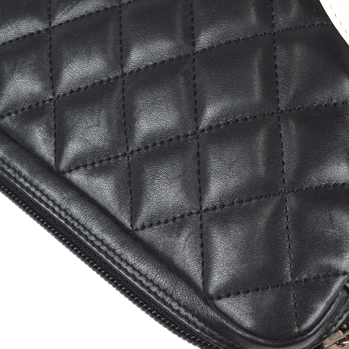 CHANEL Cambon Ligne Shoulder Bag Black Calfskin 98565