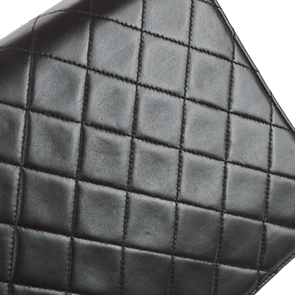 Chanel Black Lambskin Small Half Flap Shoulder Bag