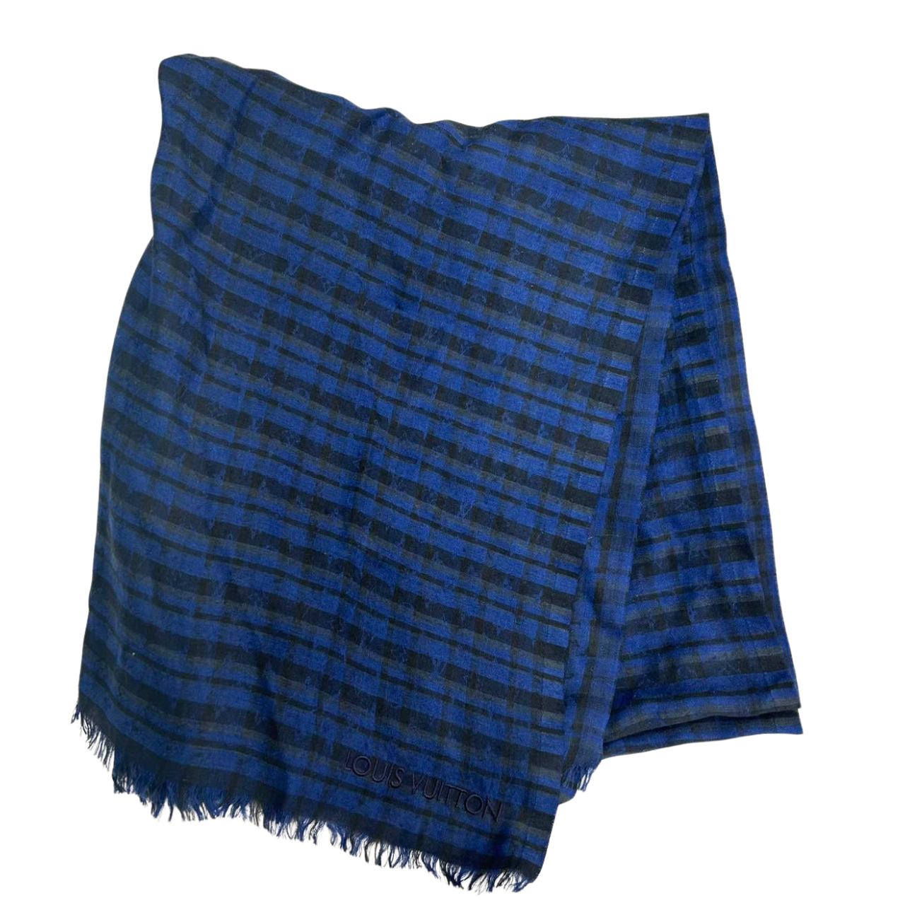 Louis Vuitton Check Scarf Blue