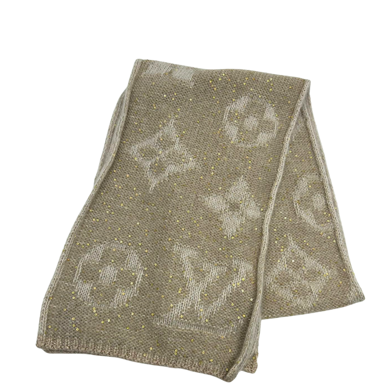 Louis Vuitton Mohair Nylon Monogram Muffler Fashion Accessory