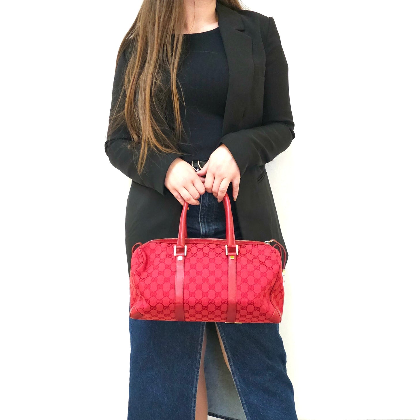 Gucci Boston Bag Tws Canvas Red Travel Bag