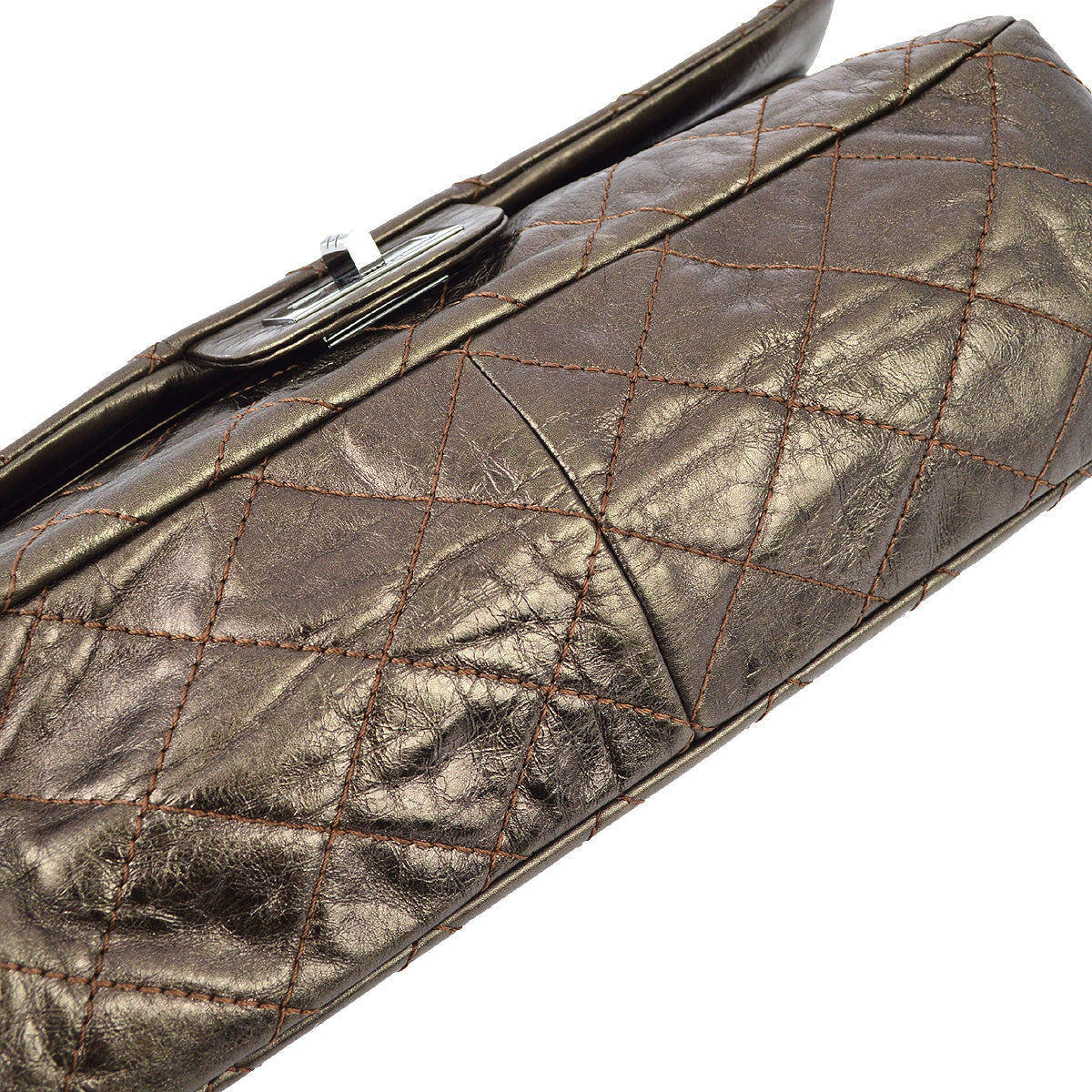 Chanel Brown Lambskin 2.55 Classic Double Flap Shoulder Bag