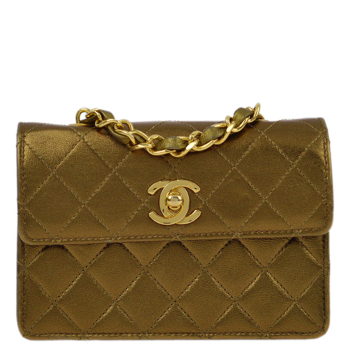 Chanel Bronze Lambskin Straight Flap Chain Shoulder Bag