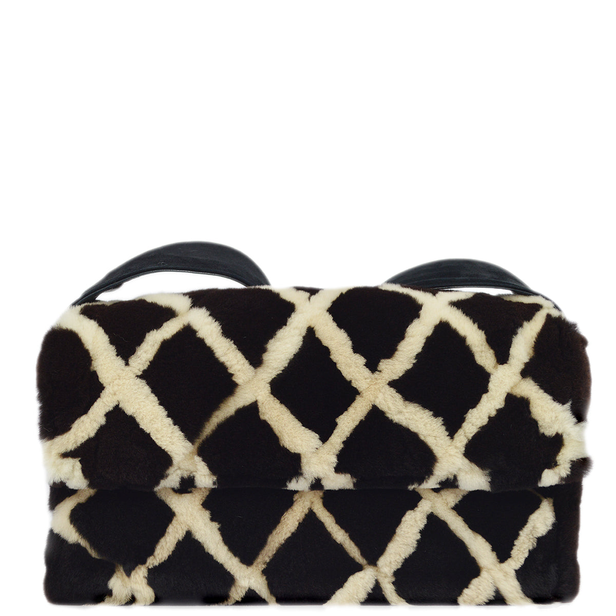 Chanel Brown Fur Suede Straight Flap Shoulder Bag