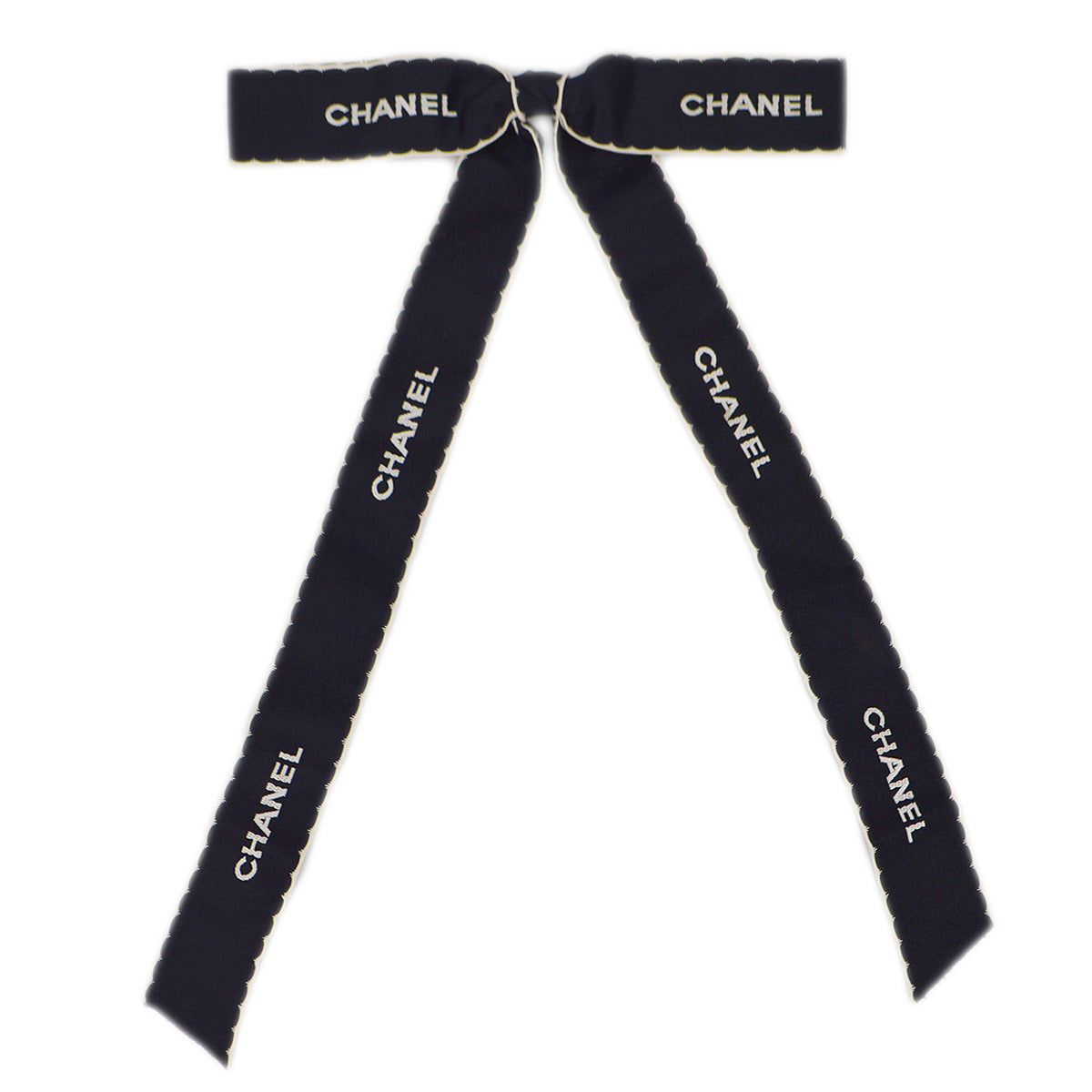Chanel Bow Brooch Pin Navy