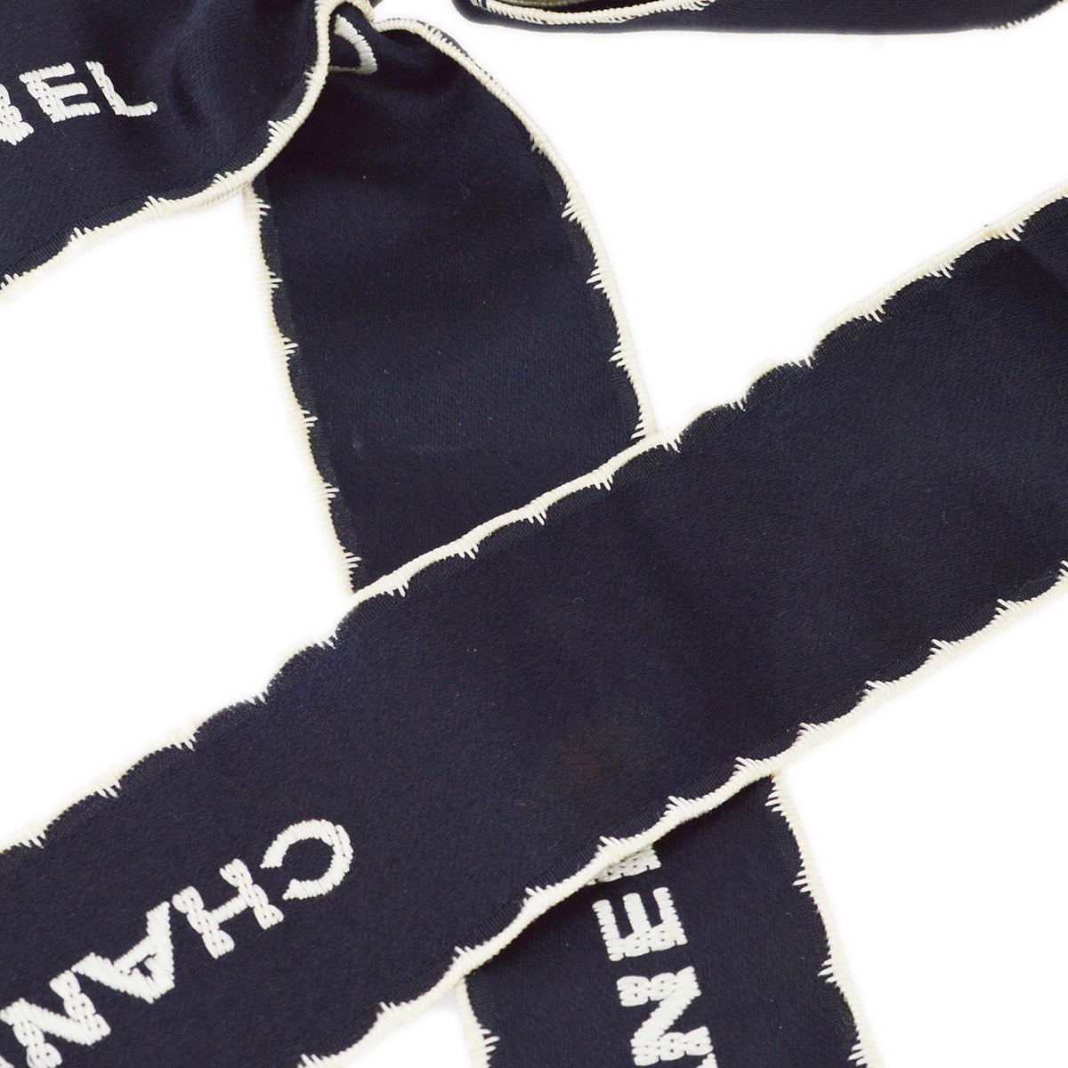 Chanel Bow Brooch Pin Navy