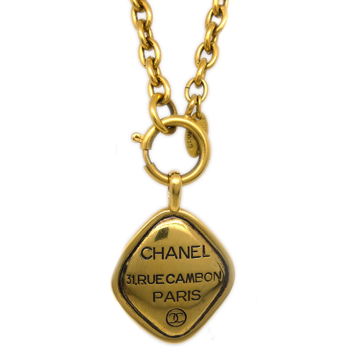 Chanel Gold Chain Pendant Necklace
