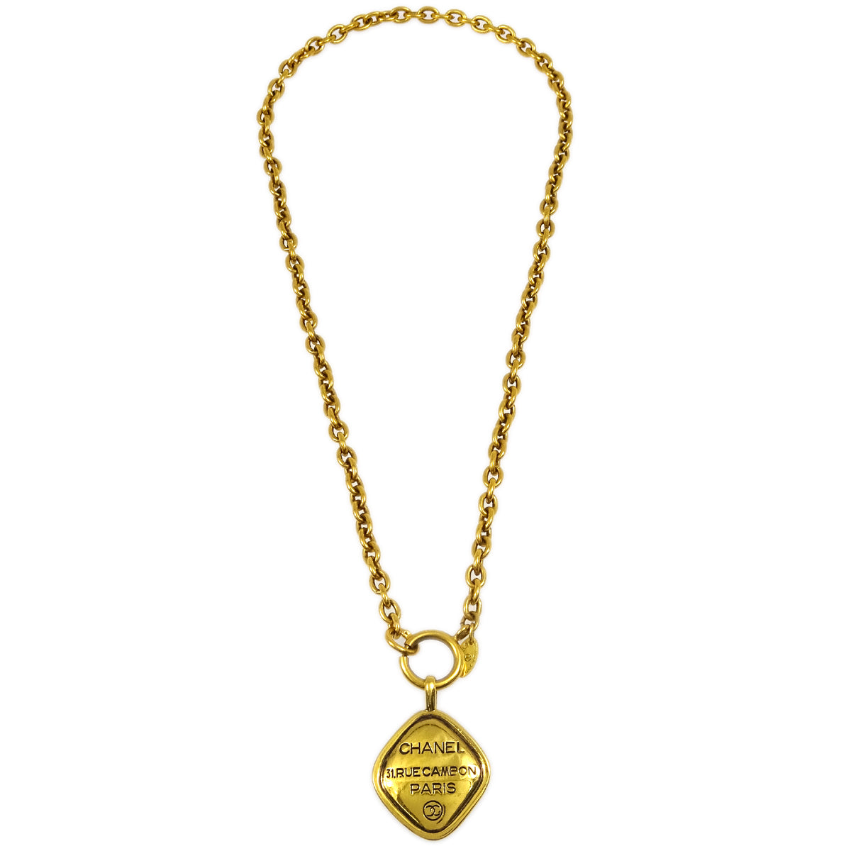 Chanel Gold Chain Pendant Necklace