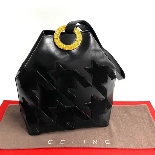 Shoulder Bag Calfskin Arc De Triomphe Motif Black