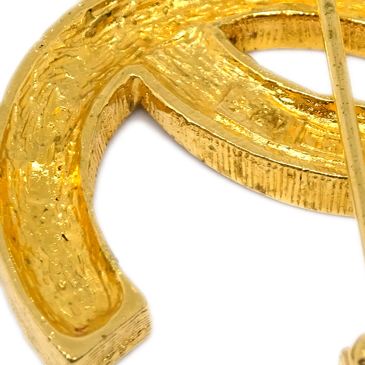 Chanel CC Brooch Pin Rhinestone Gold 174