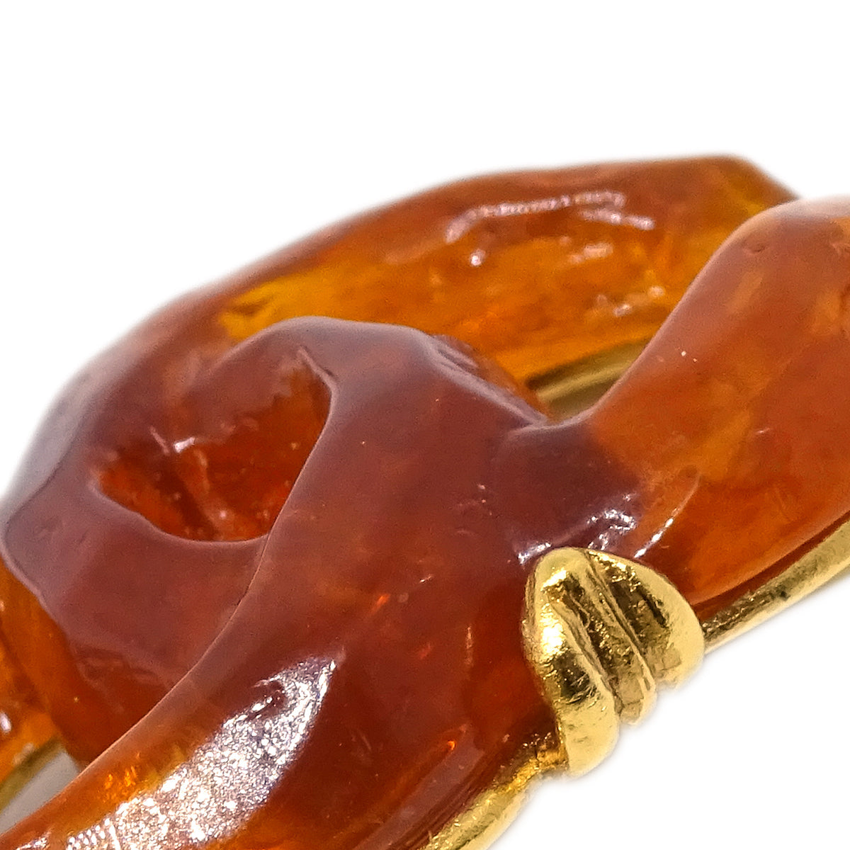 Chanel CC Brooch Pin Brown 99P