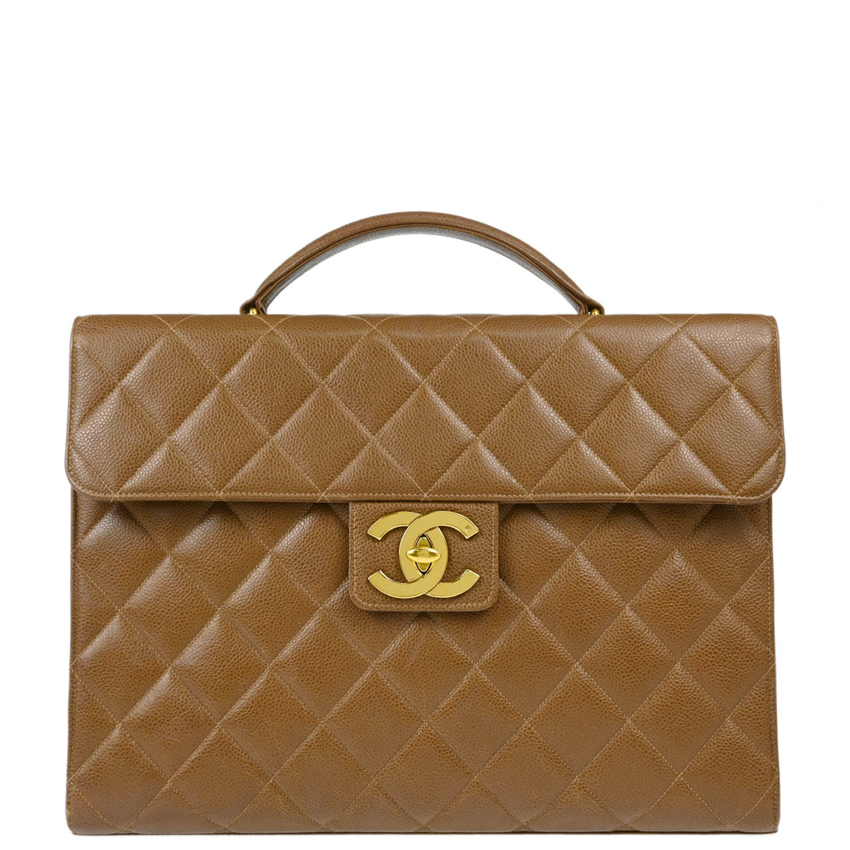 Chanel Brown Caviar Briefcase Business Handbag