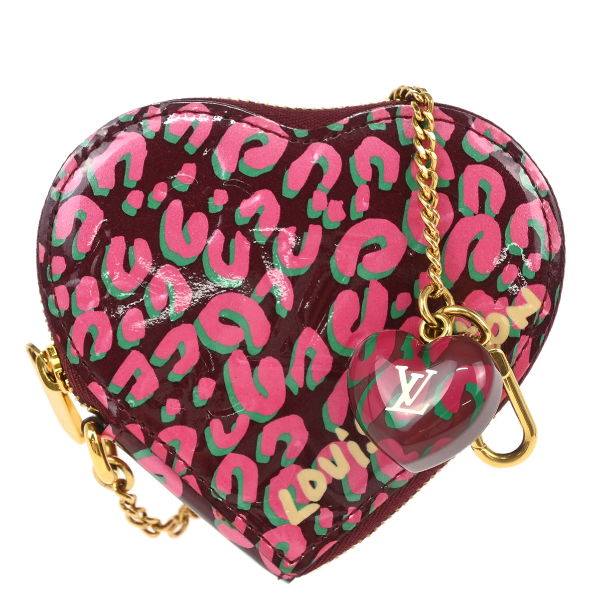 Louis Vuitton 2010 Vernis Leopard Pink Porte Monnaie Coeur Coin Wallet