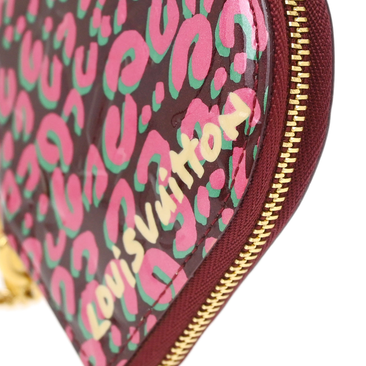 Louis Vuitton 2010 Vernis Leopard Pink Porte Monnaie Coeur Coin Wallet