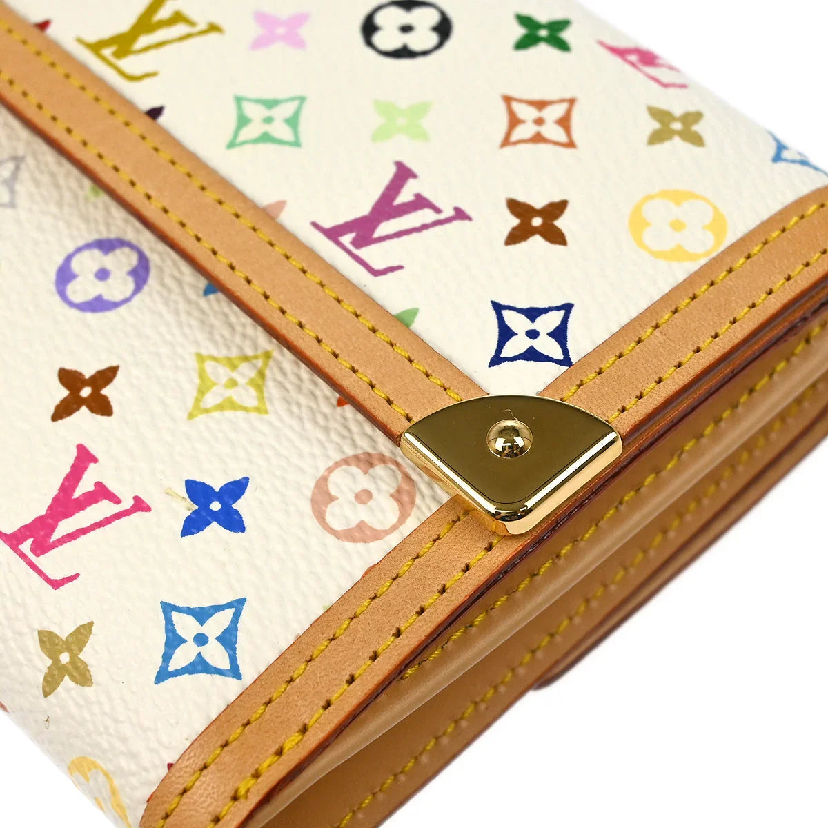 Louis Vuitton 2005 Multicolor Porte Monnaie Billet Cartes Credit Wallet
