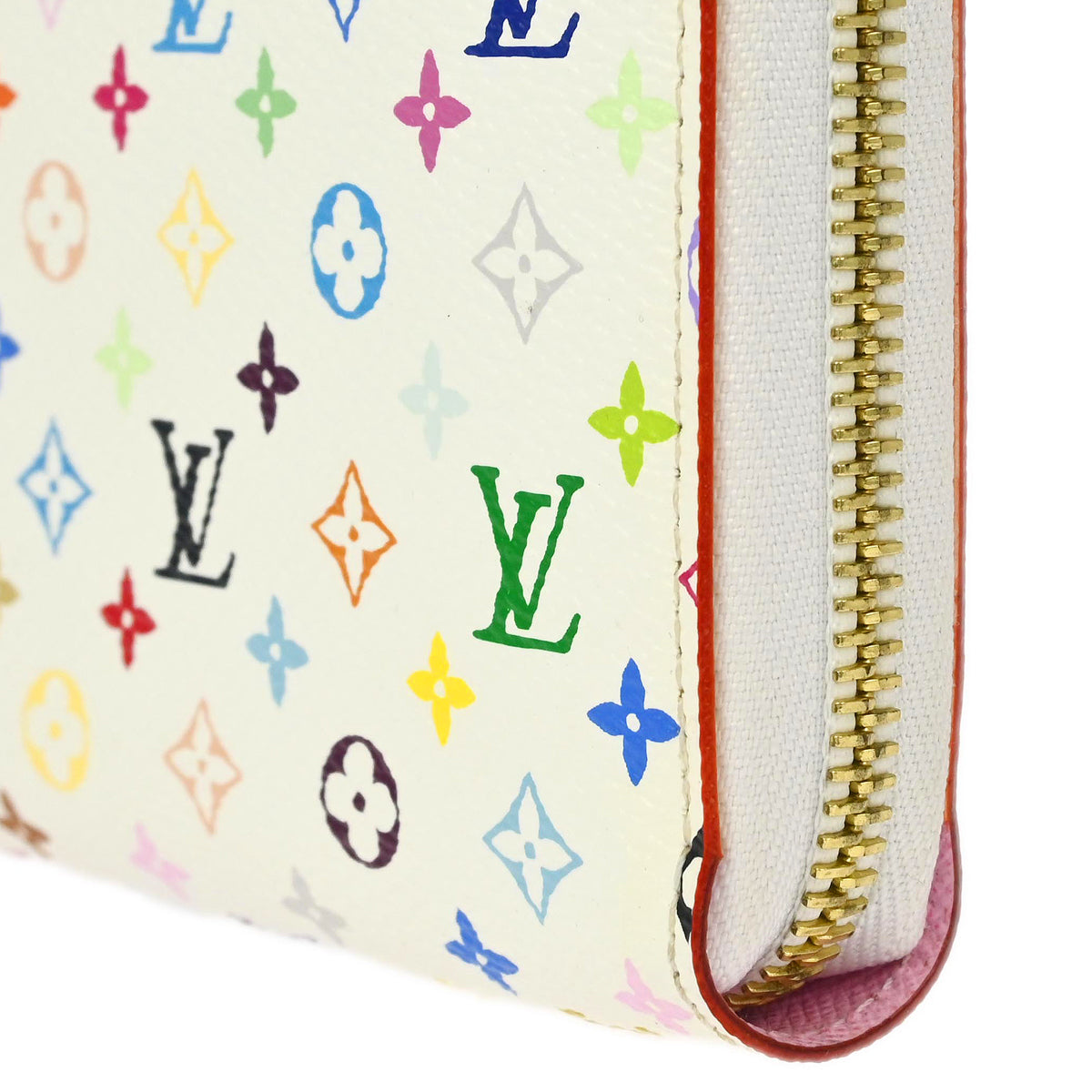Louis Vuitton 2012 White Multicolor Zippy Wallet