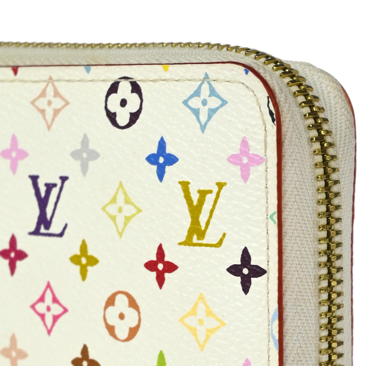 Louis Vuitton 2011 White Multicolor Zippy Wallet