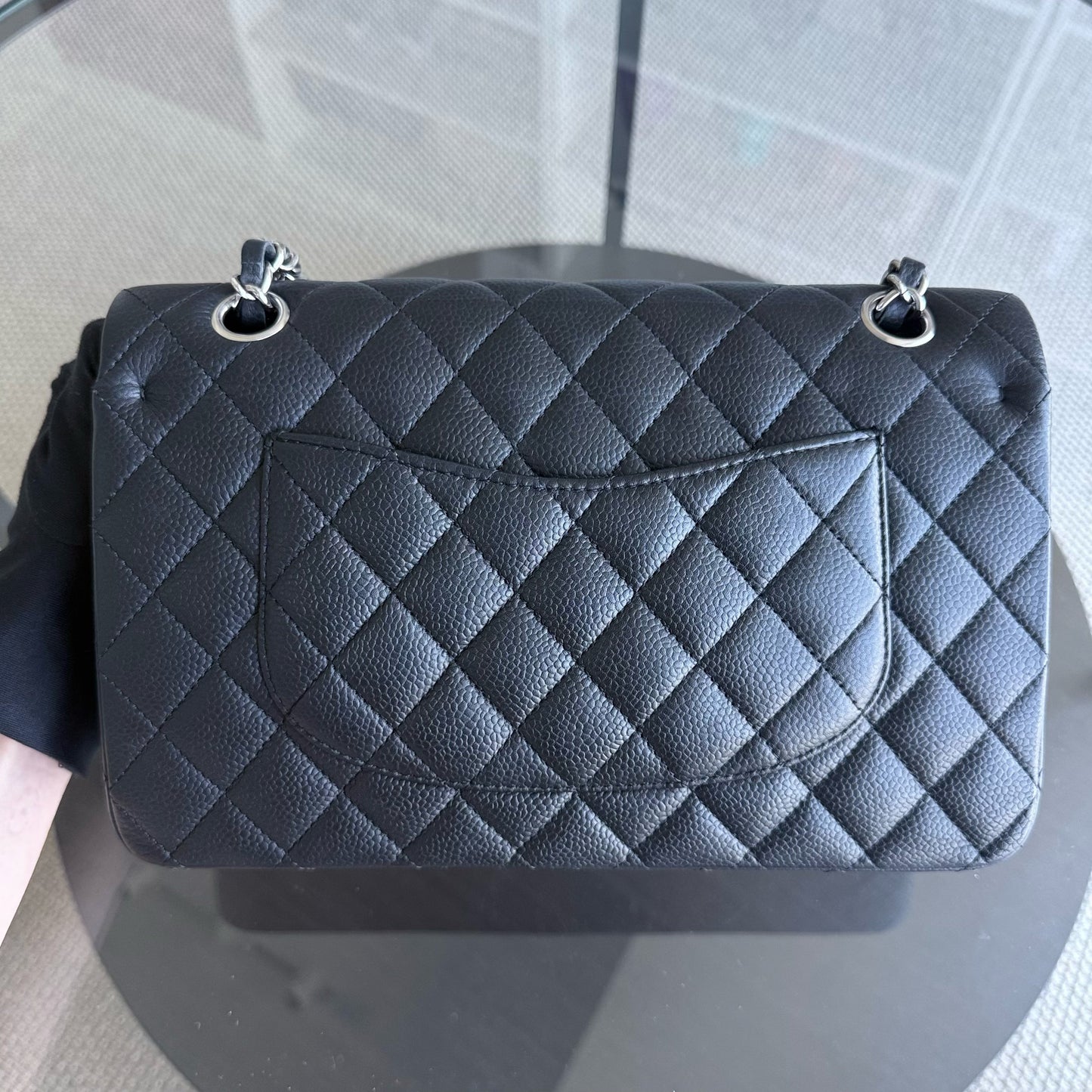 Chanel Classic Flap Medium - Caviar 25CM Quilted Black Silver Hardware Series 14