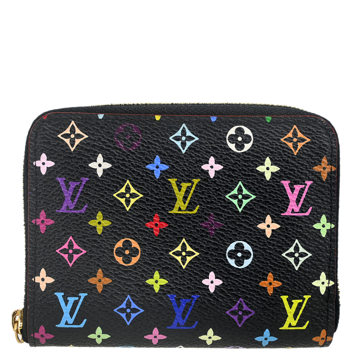 Louis Vuitton 2012 Black Multicolor Zippy Coin Purse Wallet Style 2
