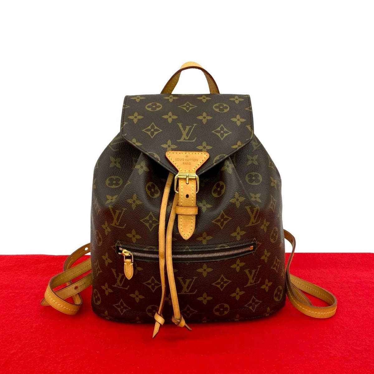 Louis Vuitton Backpack Montsouris MM Monogram Leather Brown
