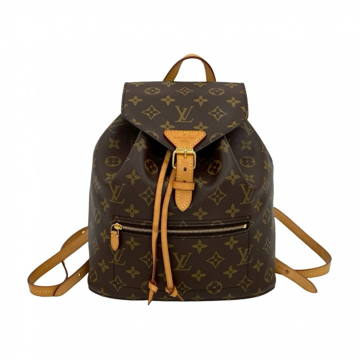 Louis Vuitton Backpack Montsouris MM Monogram Leather Brown