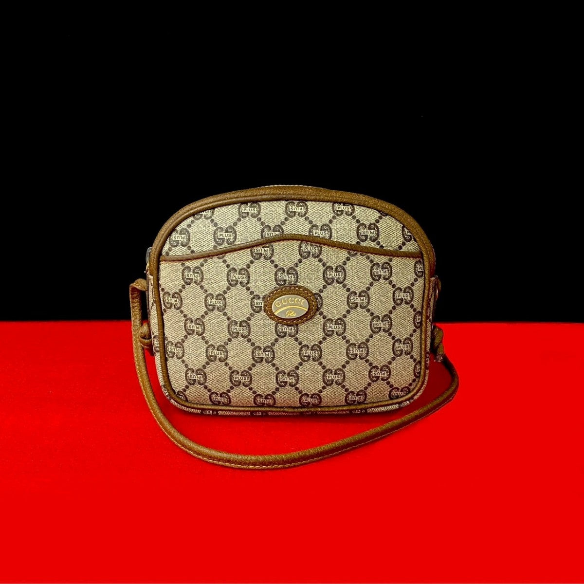 Gucci PVC plus Leather Brown Shoulder Bag