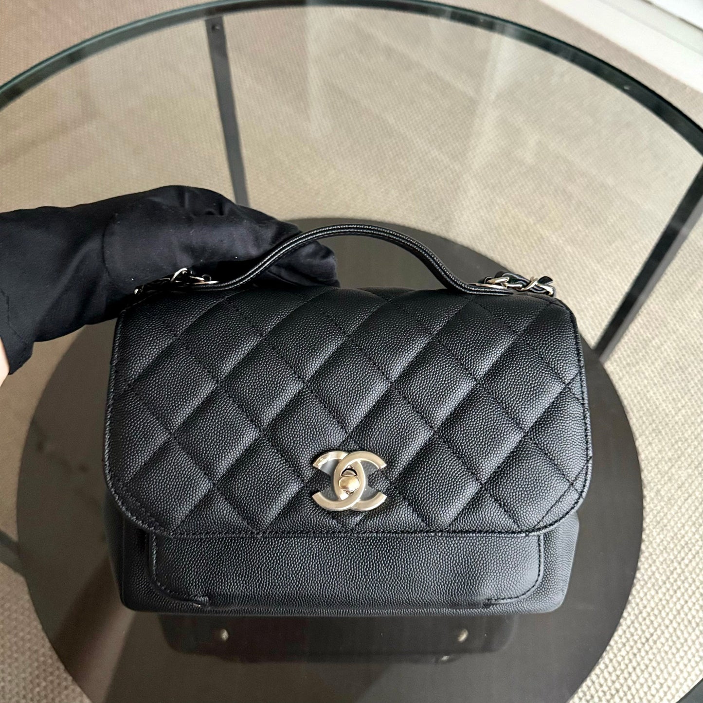 Chanel Business Affinity Medium - Caviar Quilted Grained Clafskin Black Gold Hardware