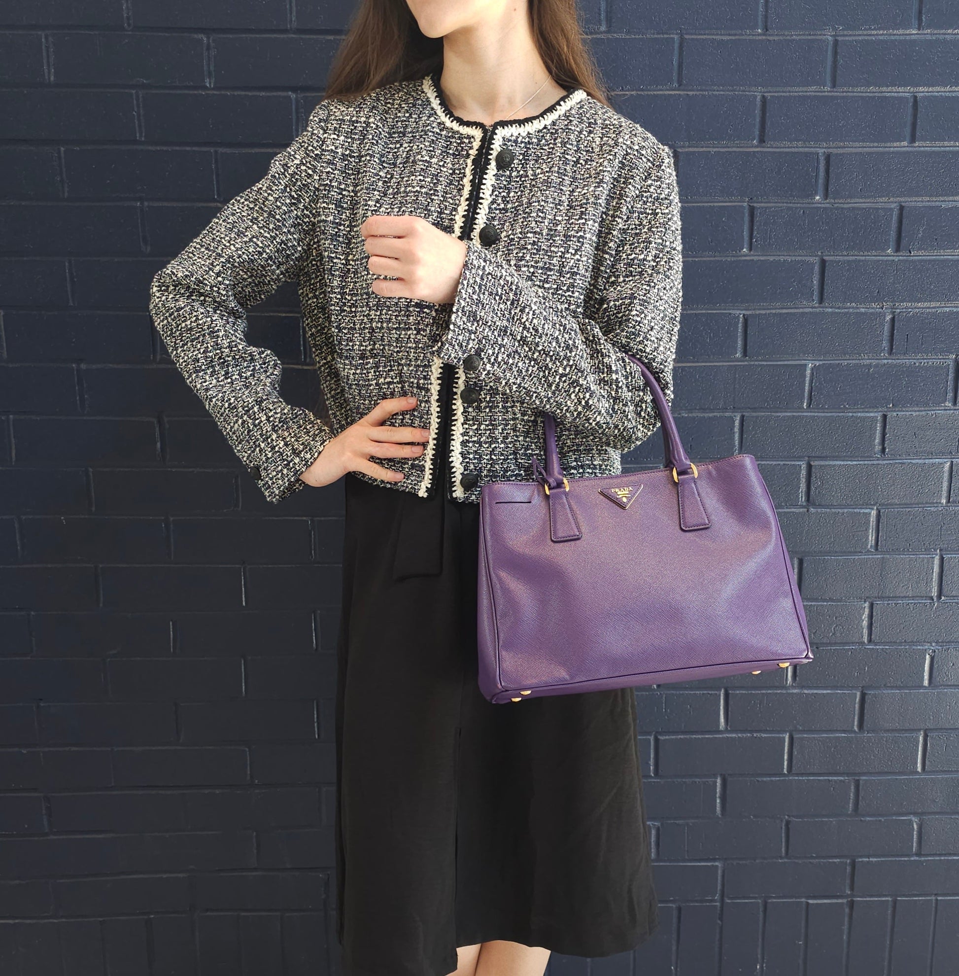 Prada Tote Bag Lux Galleria tote TWS Leather Saffiano Purple