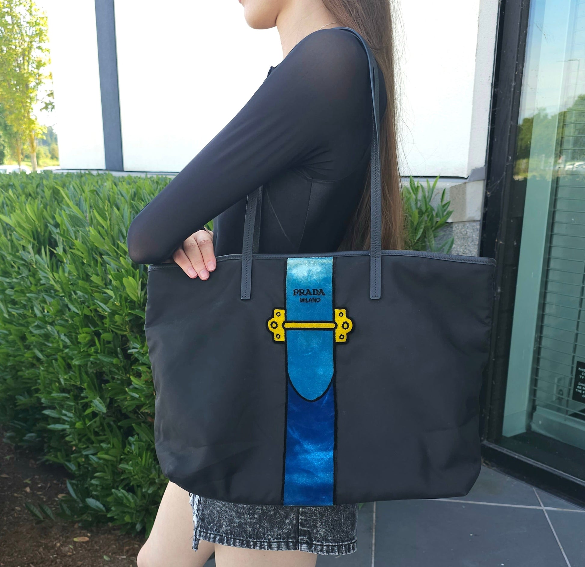 Prada Fabric Velvet Tote Bag