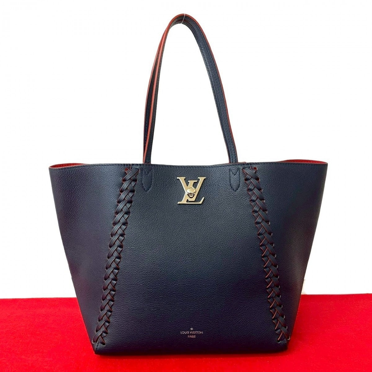 Louis Vuitton Rock Me Hippo Leather Navy Tote Bag