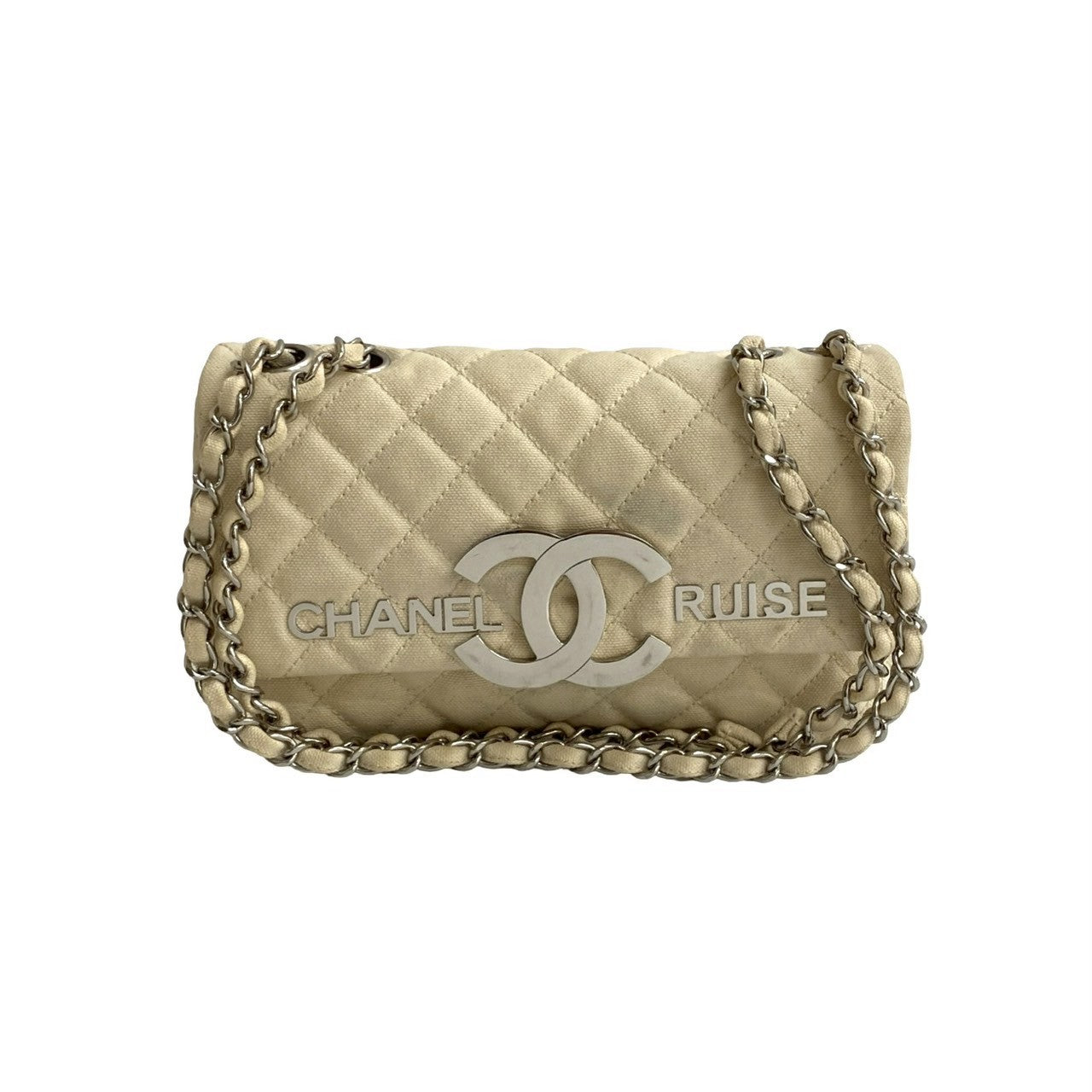 Chanel Matelassé Canvas Shoulder Bag