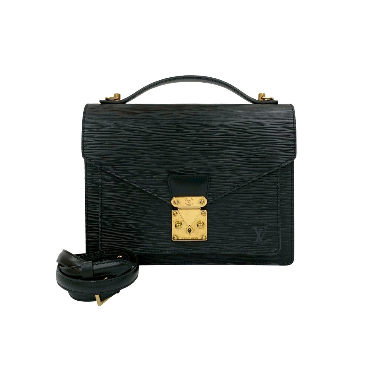 Louis Vuitton Epi Monceau Leather Black Shoulder Bag