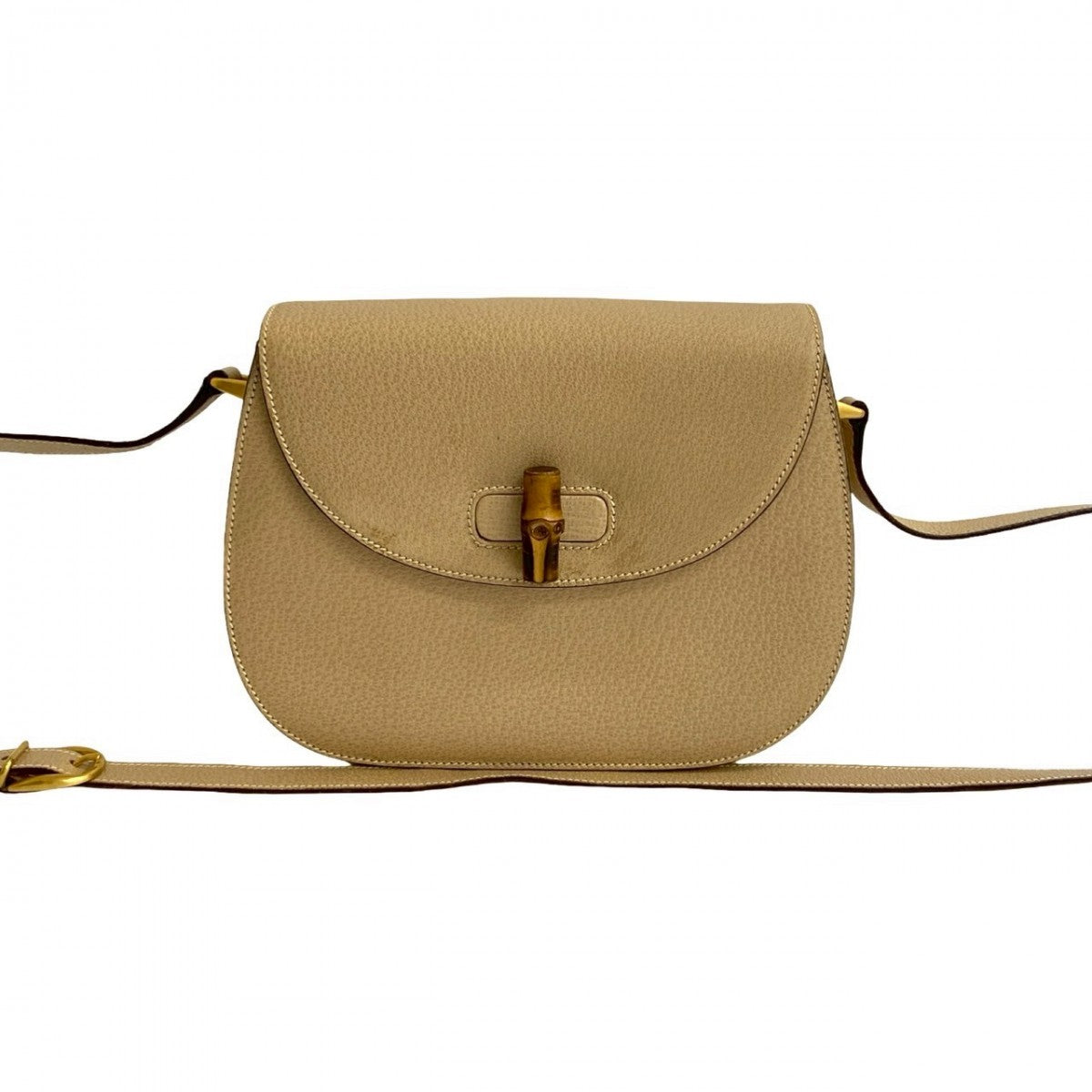 Gucci Bamboo Leather Beige Shoulder Bag