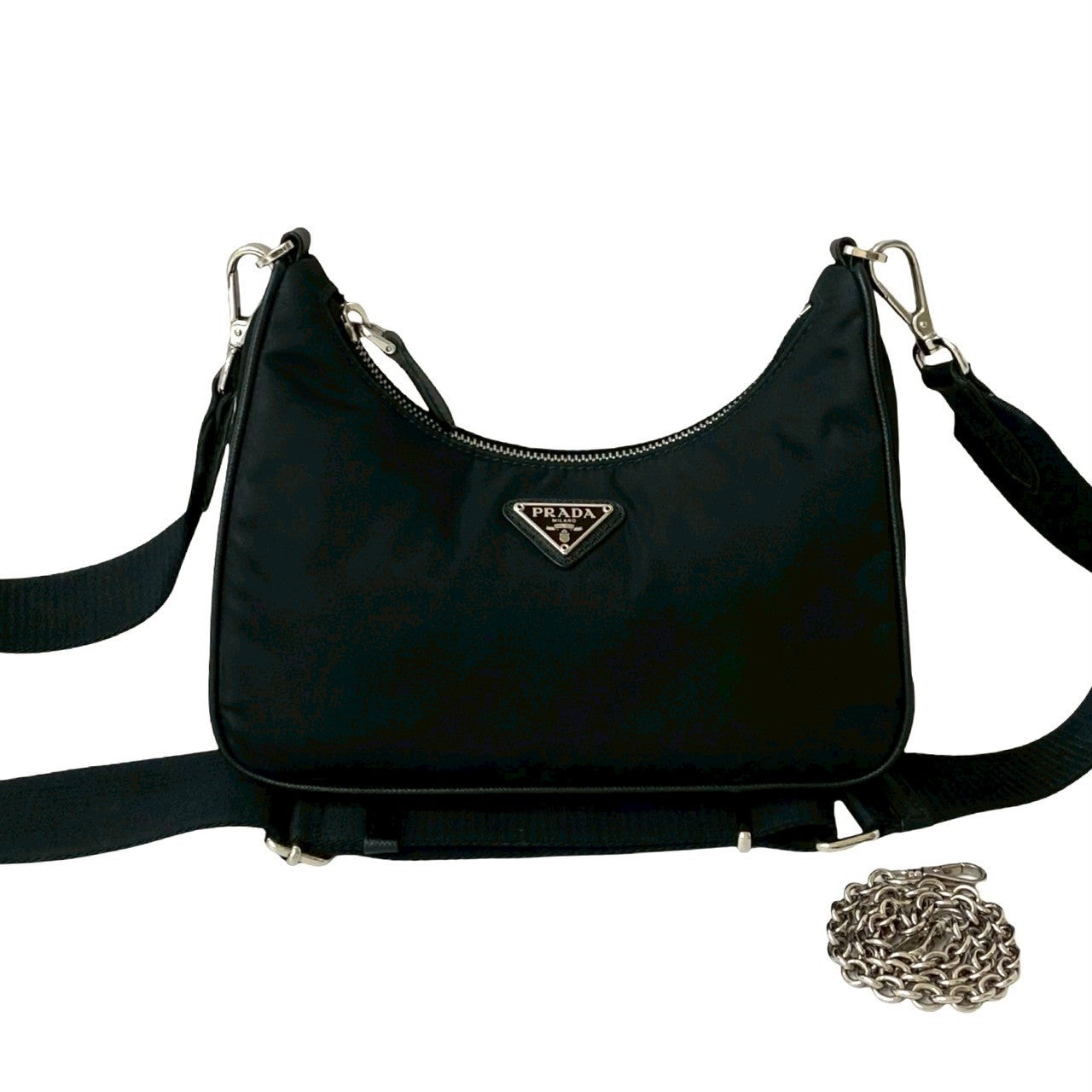 Prada Re Edition 2Way Shoulder Bag Leather Nylon Saffiano 2Way Shoulder Bag