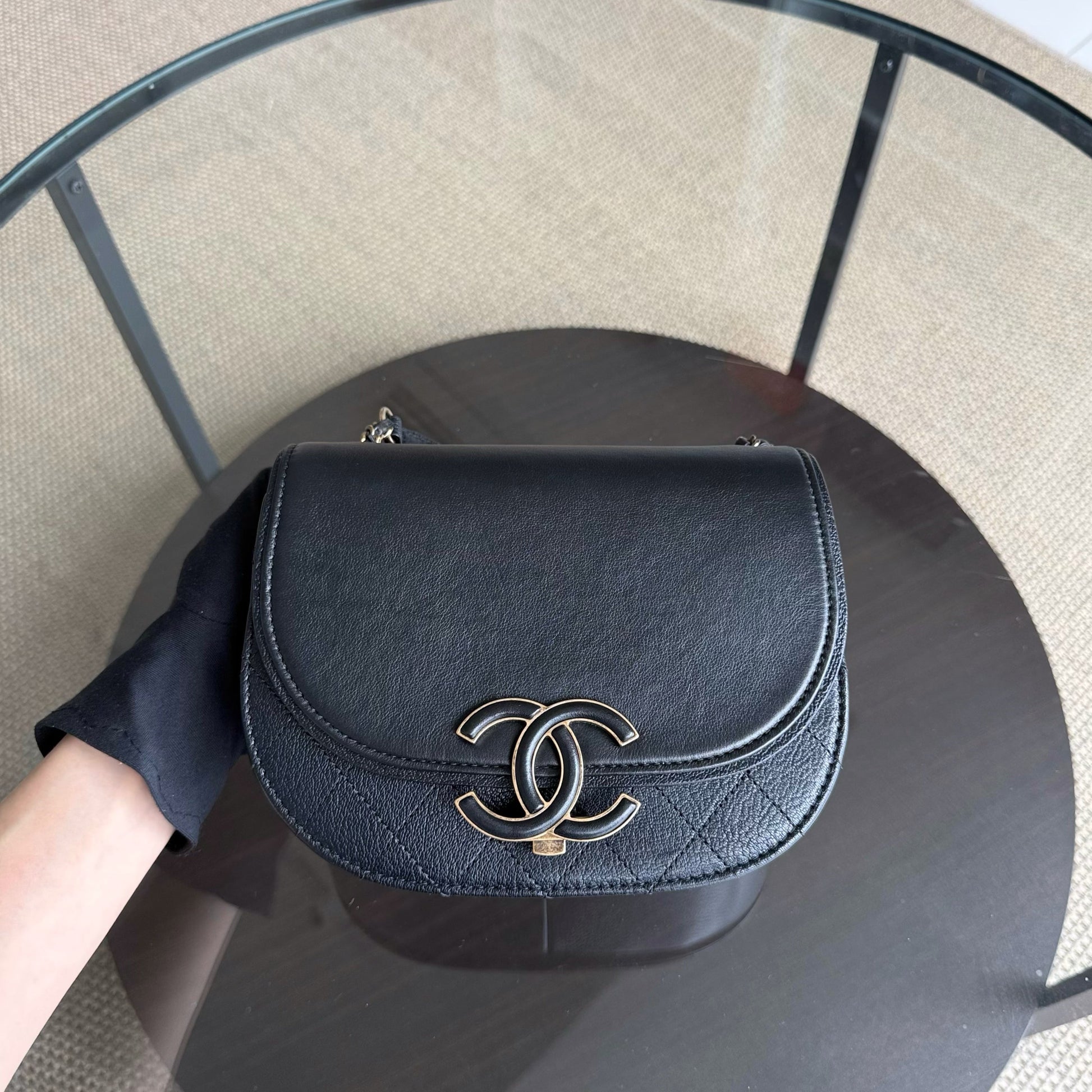 Chanel Coco Curve Flap Bag - Black Quilted Calfskin Gold Hardware Series 24