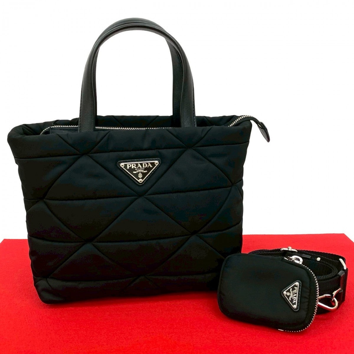 Shoulder Bag Re Padding Nylon Black