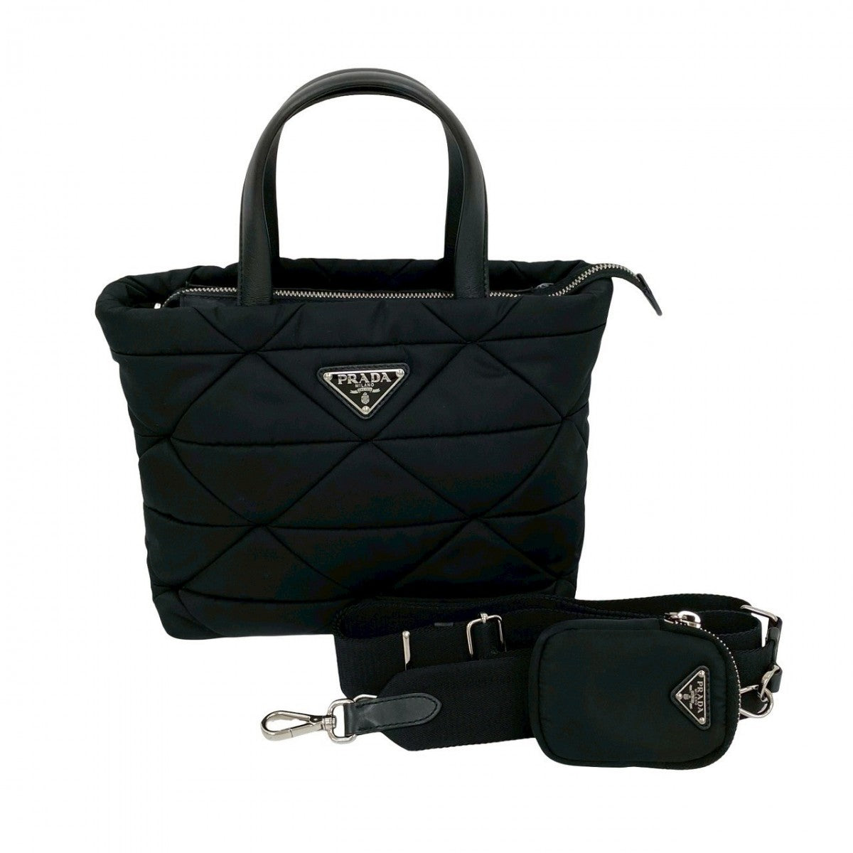 Shoulder Bag Re Padding Nylon Black