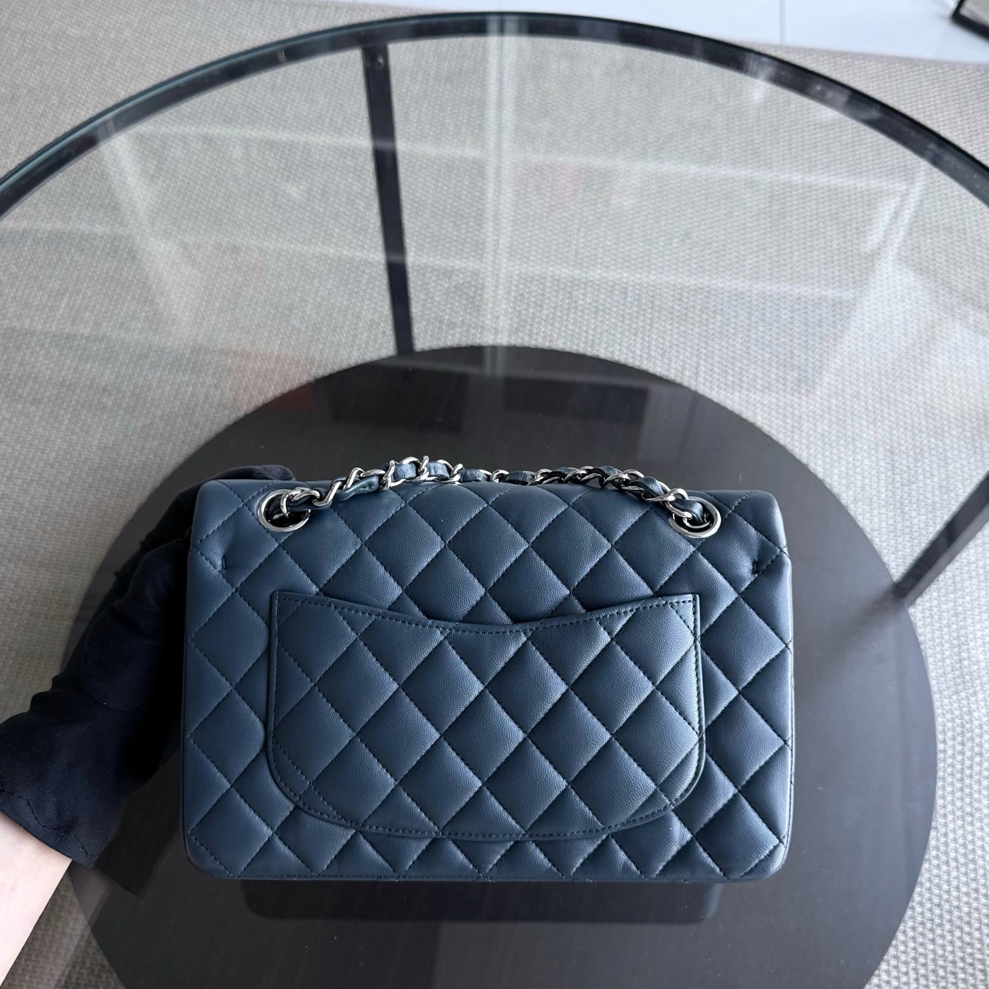 Chanel Classic Flap Small - 23CM Quilted Lambskin Blue Silver Hardware Series 23