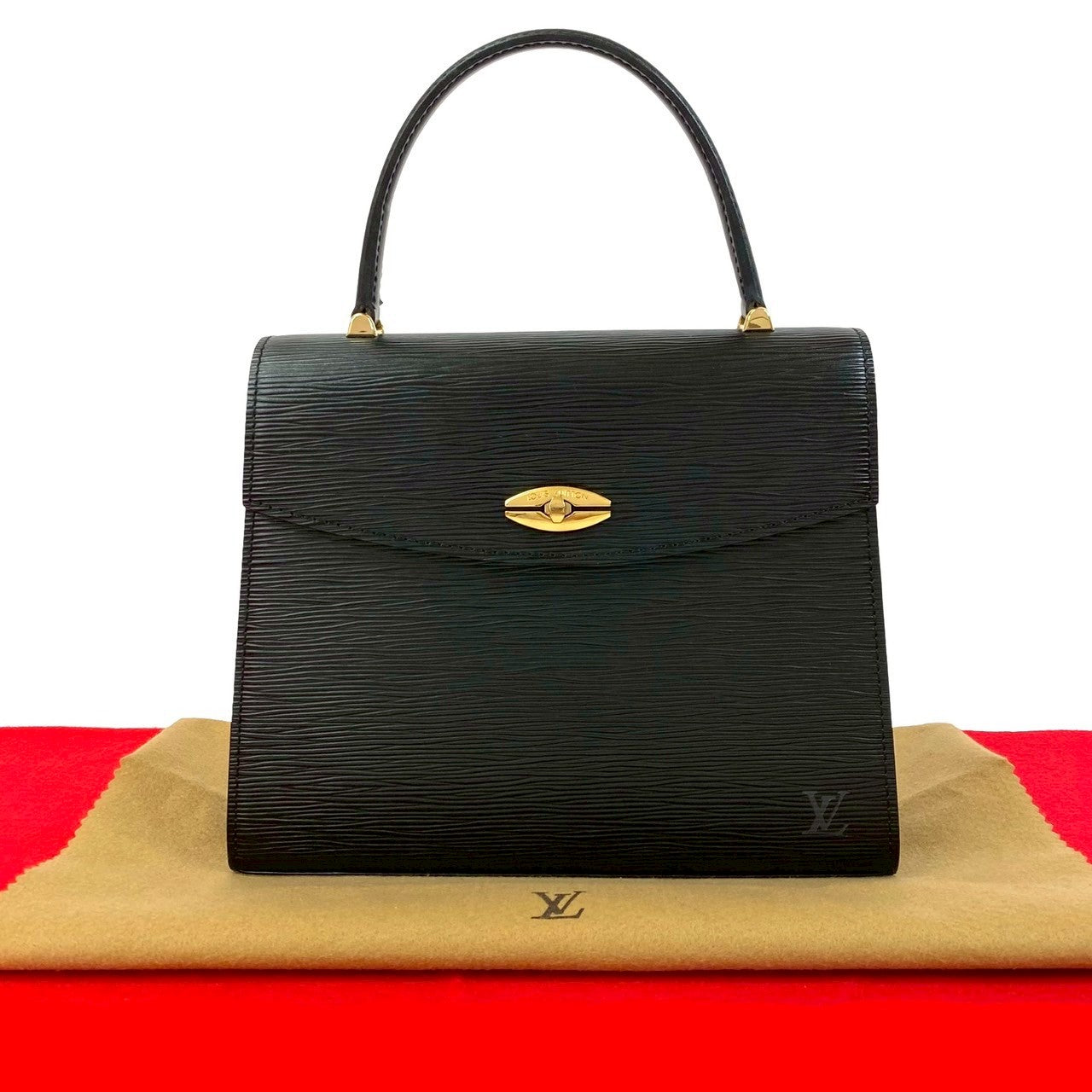 Louis Vuitton Epi Malesherbes Leather Black Handbag